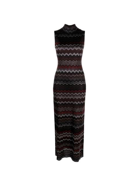 Missoni zigzag-pattern metallic maxi dress