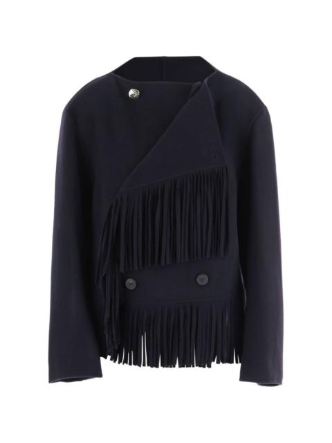 Carven fringe-trimmed double-breasted jacket