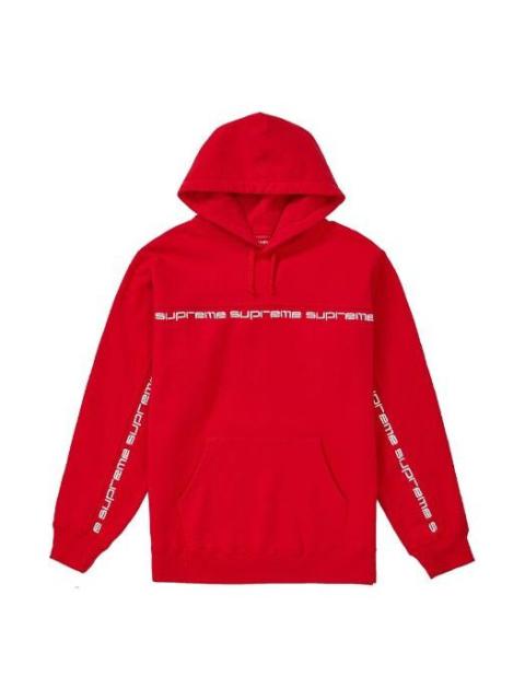 Supreme FW18 Text Stripe Hooded Sweatshirt 'Red' SUP-FW18-962