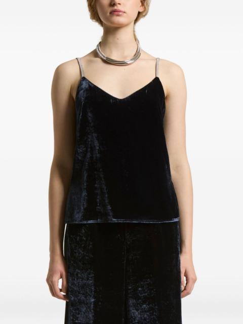 PESERICO crystal-embellished velvet top