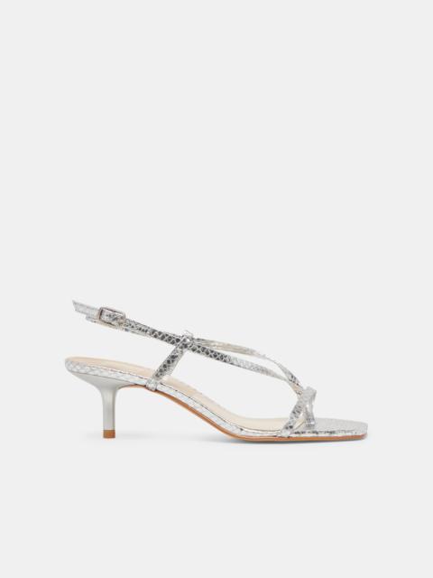 dolce vita LAURY HEELS SILVER EMBOSSED LEATHER