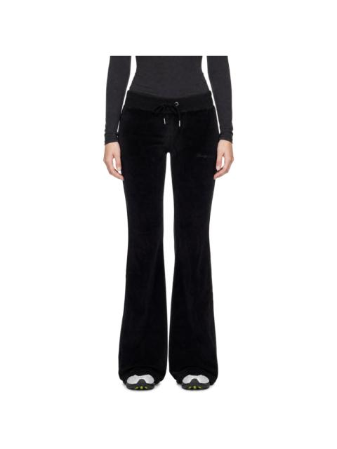Sporty & Rich Black Signature Logo Krystal Sweatpants