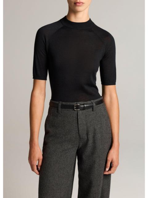 Vince Cashmere-Silk Mock-Neck Raglan Sweater