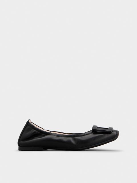 Viv' Pockette Lacquered Buckle Ballerinas in Nappa Leather