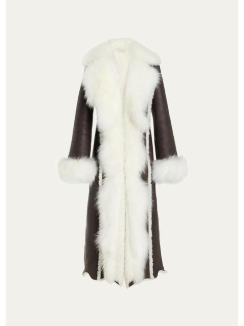 GABRIELA HEARST Prufrock Goat Shearling Long Coat