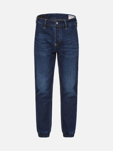 EVISU TWO-TONE DAICOCK INSERT DENIM JOGGER PANTS