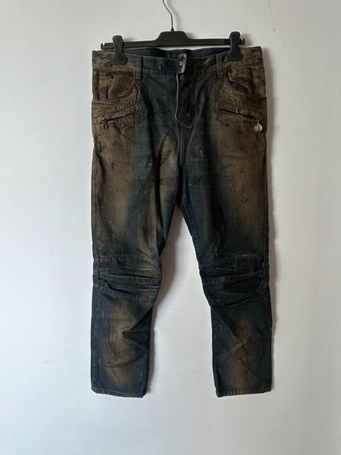 Balmain Balmain AW11 Oil Stain Motorcycle Denim Jeans