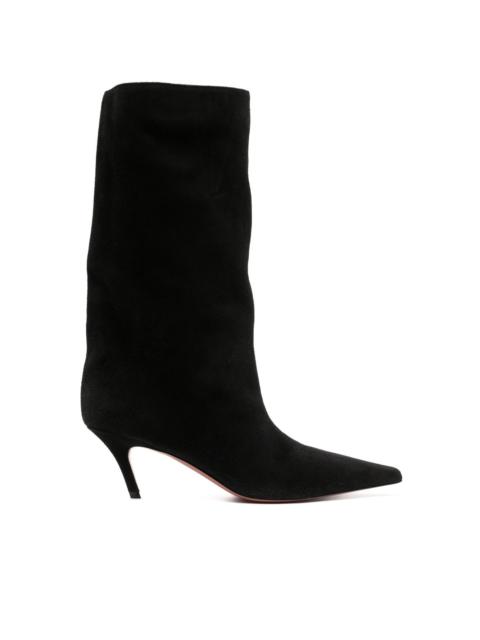 Fiona 70mm pointed-toe suede boots