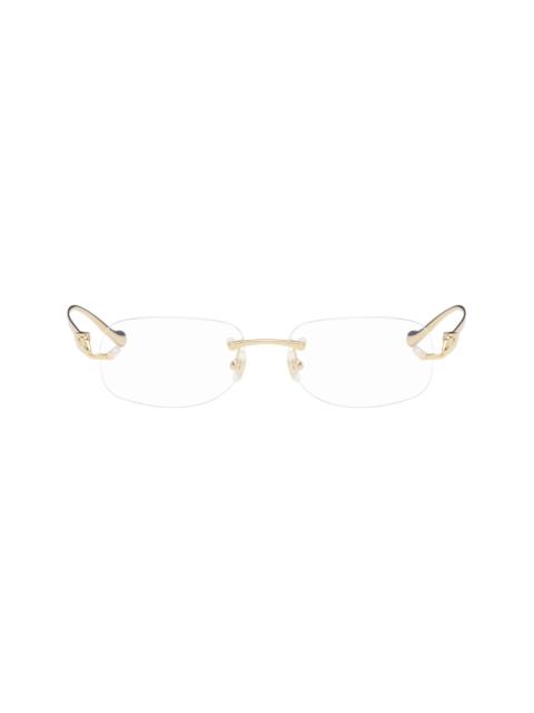 Cartier Gold Rimless Panther Glasses