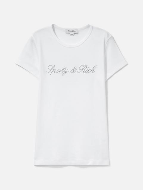 Sporty & Rich SIGNATURE LOGO KRYSTAL TEE