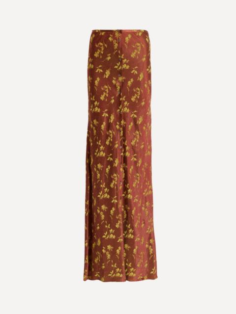 Dries Van Noten Rust Long Jacquard Skirt