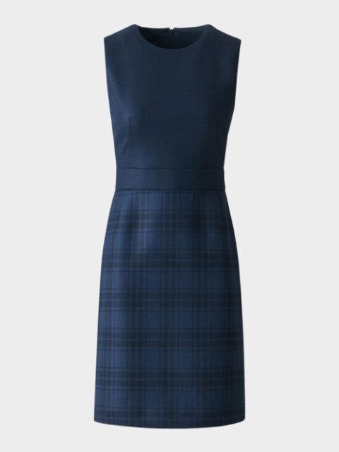 AKRIS Check Wool Double-Face Sleeveless A-Line Dress