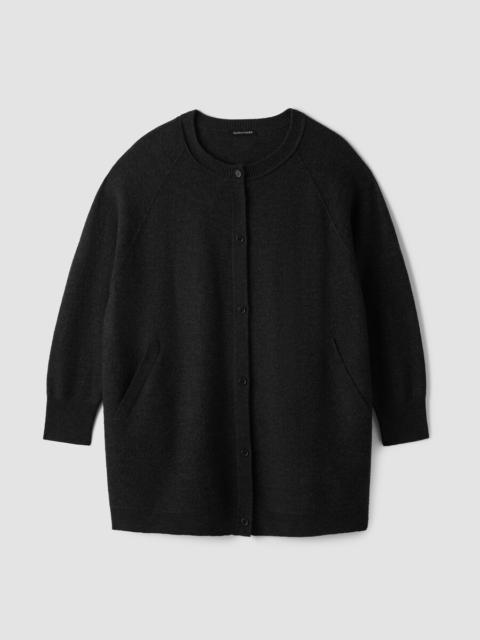 EILEEN FISHER Fine Felted Wool Long Cardigan in Regenerative Wool