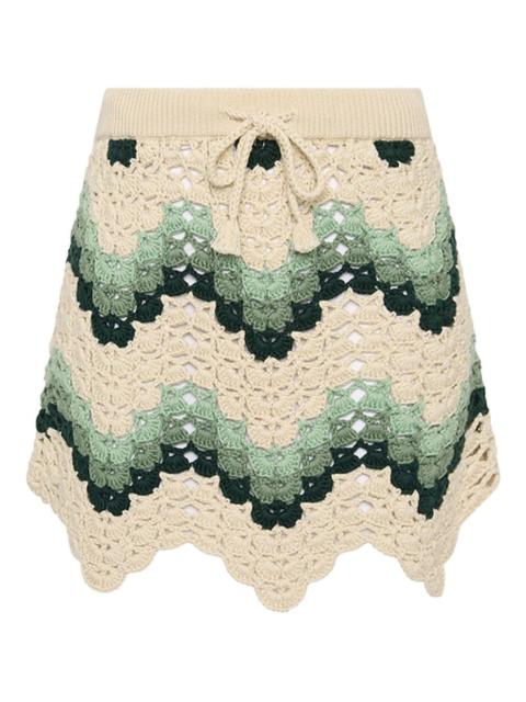 THE UPSIDE Tidal Hali crochet mini skirt
