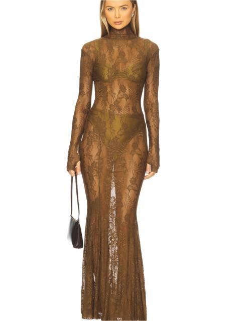 NORMA KAMALI x REVOLVE Long Sleeve Turtleneck Fishtail Gown