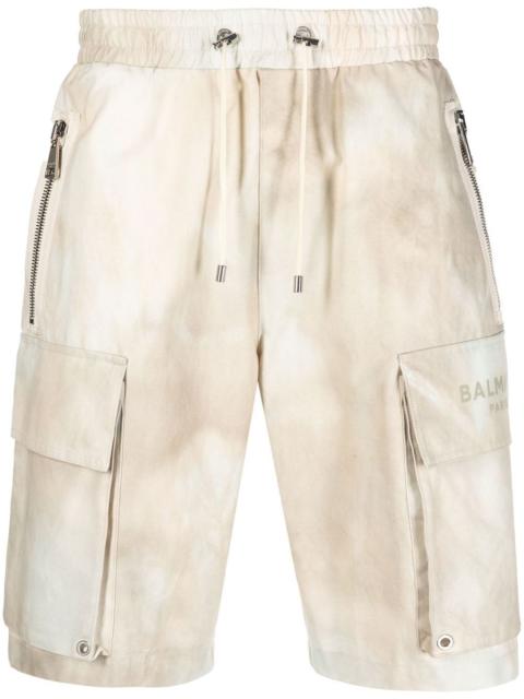 Balmain faded-effect cotton cargo shorts