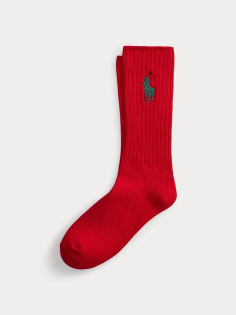 Polo Ralph Lauren Big Pony Ribbed Cotton-Blend Crew Socks