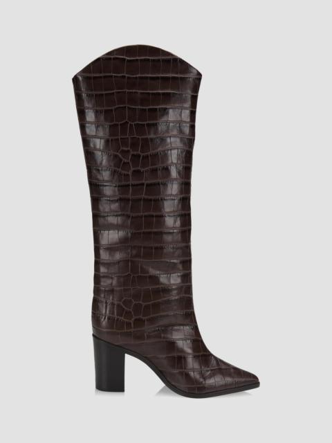 SCHUTZ Women's Analeah Leather High-Heel Boots - Dark Chocolate