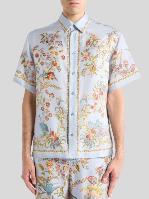 Etro OVERSIZED SILK SHIRT WITH PLACED FLORA AND FAUNA PRINT