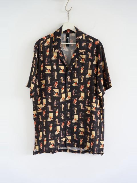 Yohji Yamamoto Yohji Yamamoto SS20 Ukiyo-e All-Over Print Cuban Collar Short Sleeve Viscose Shirt