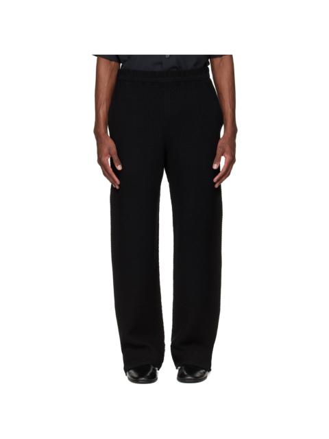 ISSEY MIYAKE Black Rustic Knit Trousers