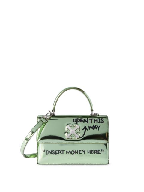 Off-White Green Jitney 1.4 Quote Top Handle Bag