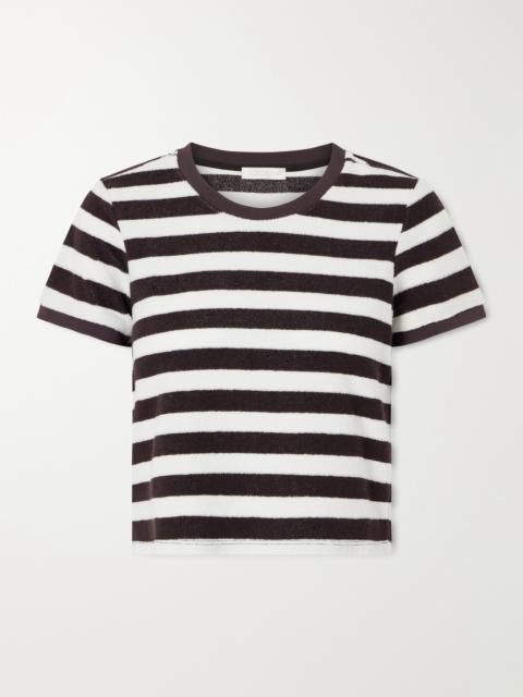 SUZIE KONDI Capri Striped Cotton-blend Terry T-shirt