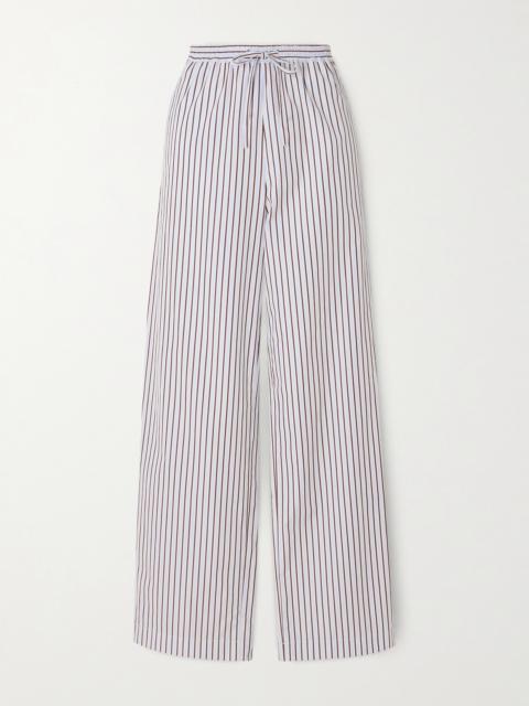 Loulou de Saison Cisco Striped Cotton-poplin Wide-leg Pants