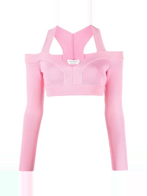 Alexander McQueen cut-out cropped top