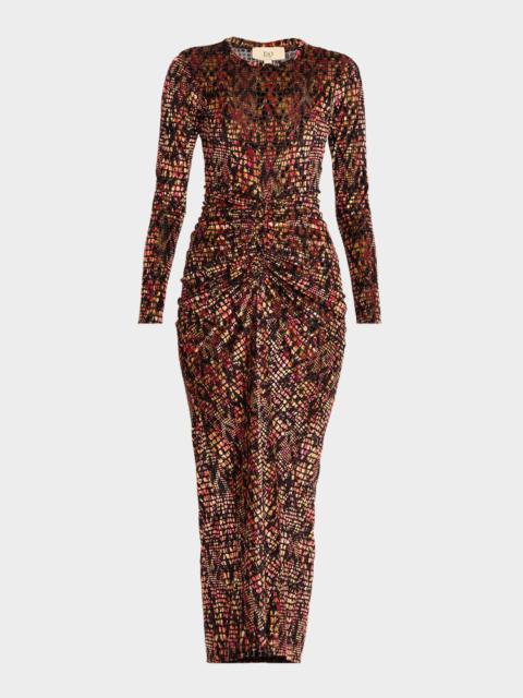 JBQ Elowen Burnout Velvet Midi Dress