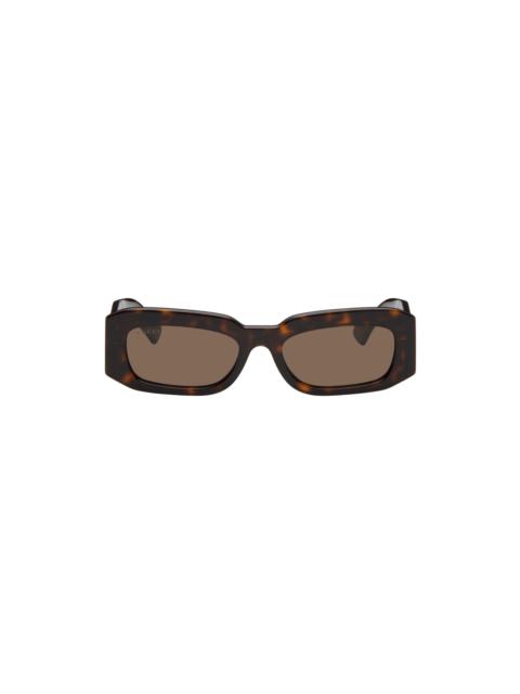 GUCCI Tortoiseshell Rectangular Sunglasses
