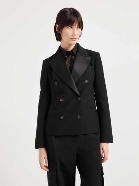 Brunello Cucinelli Cotton and linen cavalry blazer with monili