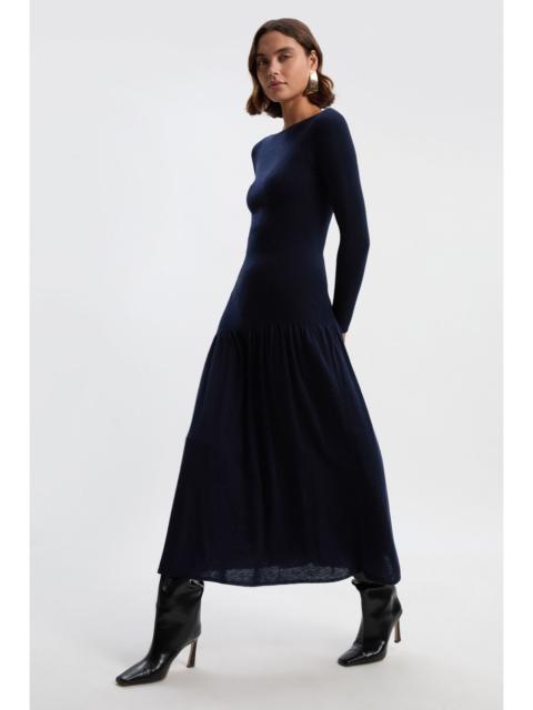 KAREN MILLEN Petite Wool Blend Sheer Knitted Skirt Dress