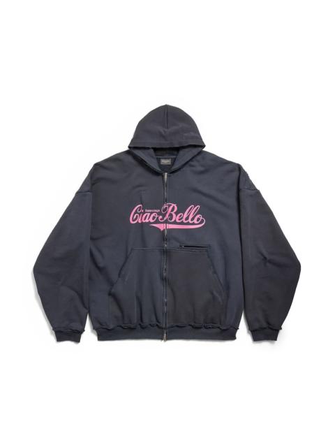 BALENCIAGA Women's Ciao Bello Pulled Hoodie Large Fit in Black
