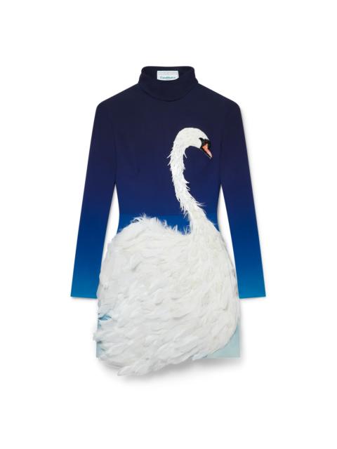 CASABLANCA Midnight Gradient Swan Mini Dress