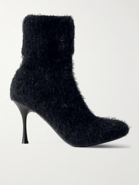 Gianvito Rossi Aspen 95 Brushed Ribbed-knit Ankle Boots