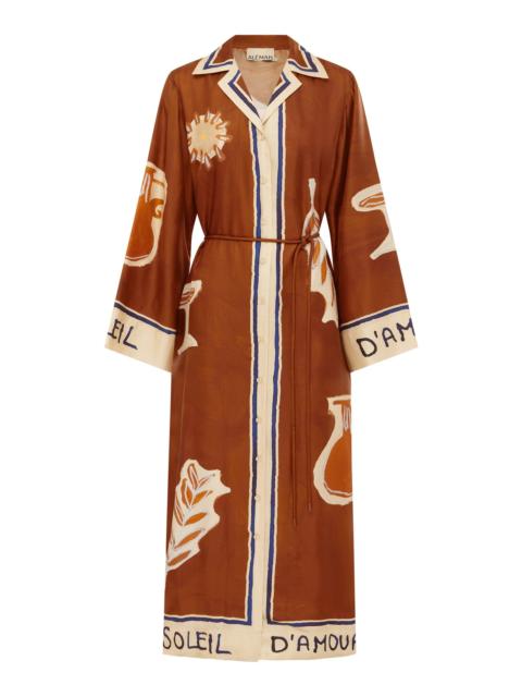 ALÉMAIS Soleil D'Amour Silk Shirtdress