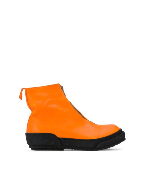 color-block front-zip boots