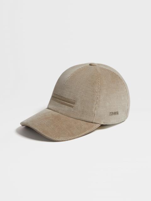 ZEGNA BEIGE CASHCO LINED BASEBALL CAP