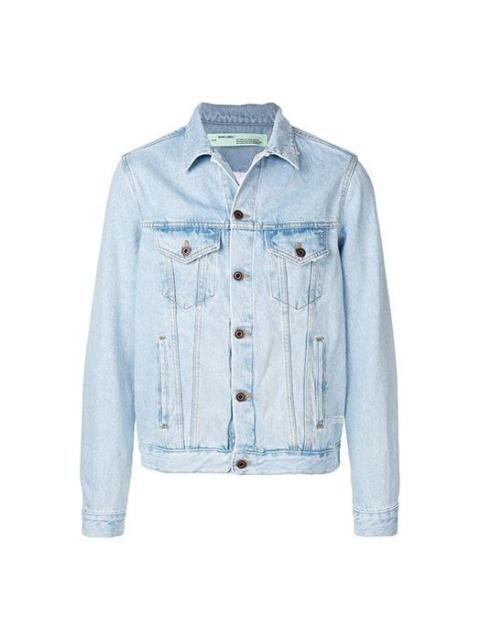 Off-White Off-White Logo Printing Denim Jacket Light Blue OMYE019S193860167188