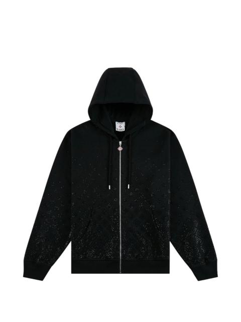 CASABLANCA Crystal Monogram zip-up hoodie