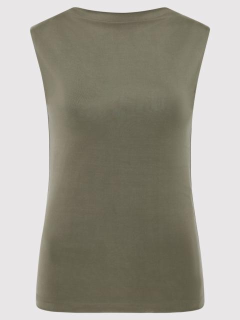 Cupro Jersey Top - Smokey Olive