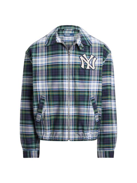 Polo Ralph Lauren Men's Yankees Plaid Oxford Jacket - White Green Multi