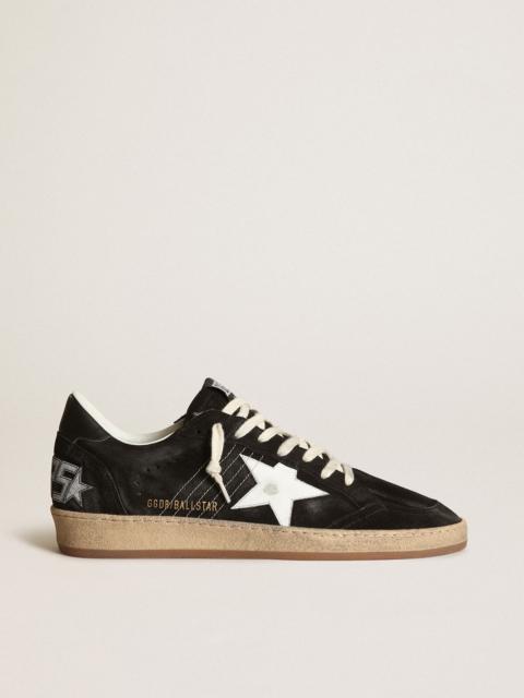 Women’s Ball Star sneakers in black suede with white leather star and black leather heel tab