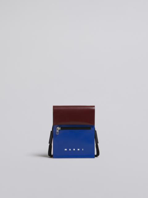 Marni BLUE AND BORDEAUX TRIBECA MESSENGER BAG