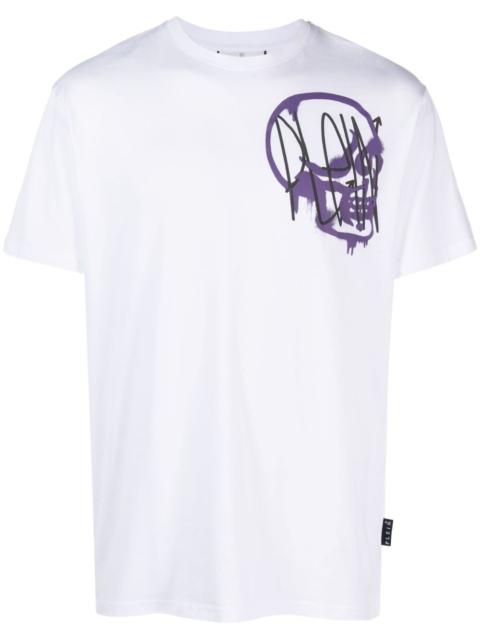 PHILIPP PLEIN metallic-finish skull print T-shirt