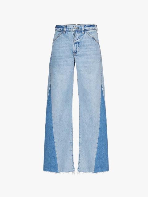 Le Baggy contrast-panels wide-leg low-rise recycled-denim jeans