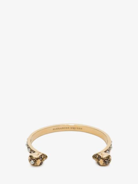 Alexander McQueen Thin Twin Skull Bracelet