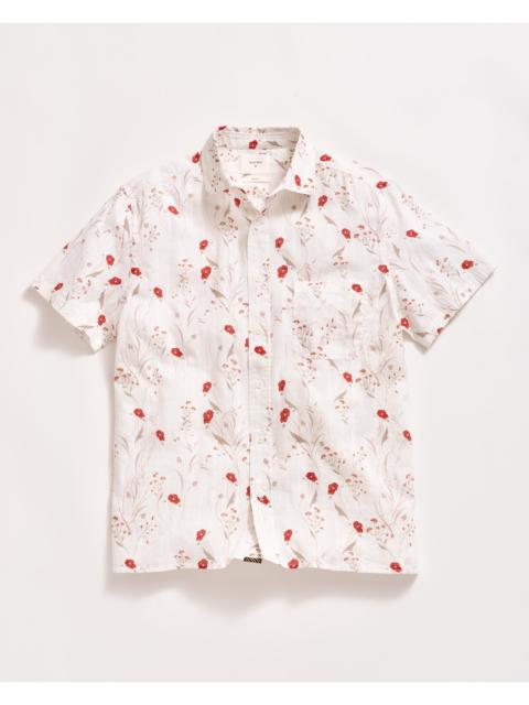 Billy Reid Short Sleeve Textural Poppy Treme Shirt