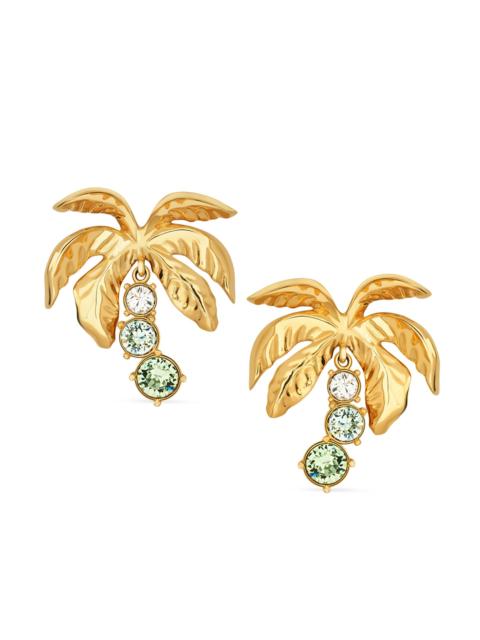 Oscar de la Renta Women's 24K-Gold-Plated & Glass Crystal Palm Tree Drop Earrings - Peridot